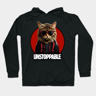 Unstoppable Motivational Cat Design Hoodie